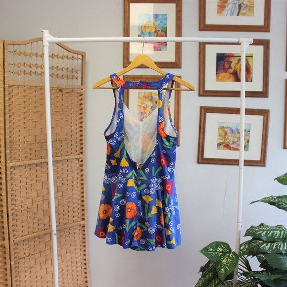 Vintage 1970s Skirted Swimsuit L - Picture 5 of 9